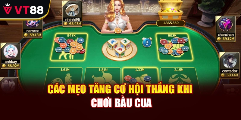 Các mẹo tăng cơ hội thắng khi chơi bầu cua